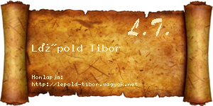 Lépold Tibor névjegykártya